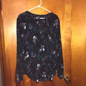 Torrid Floral Print Crepe Tie Neck Blouse Size 3